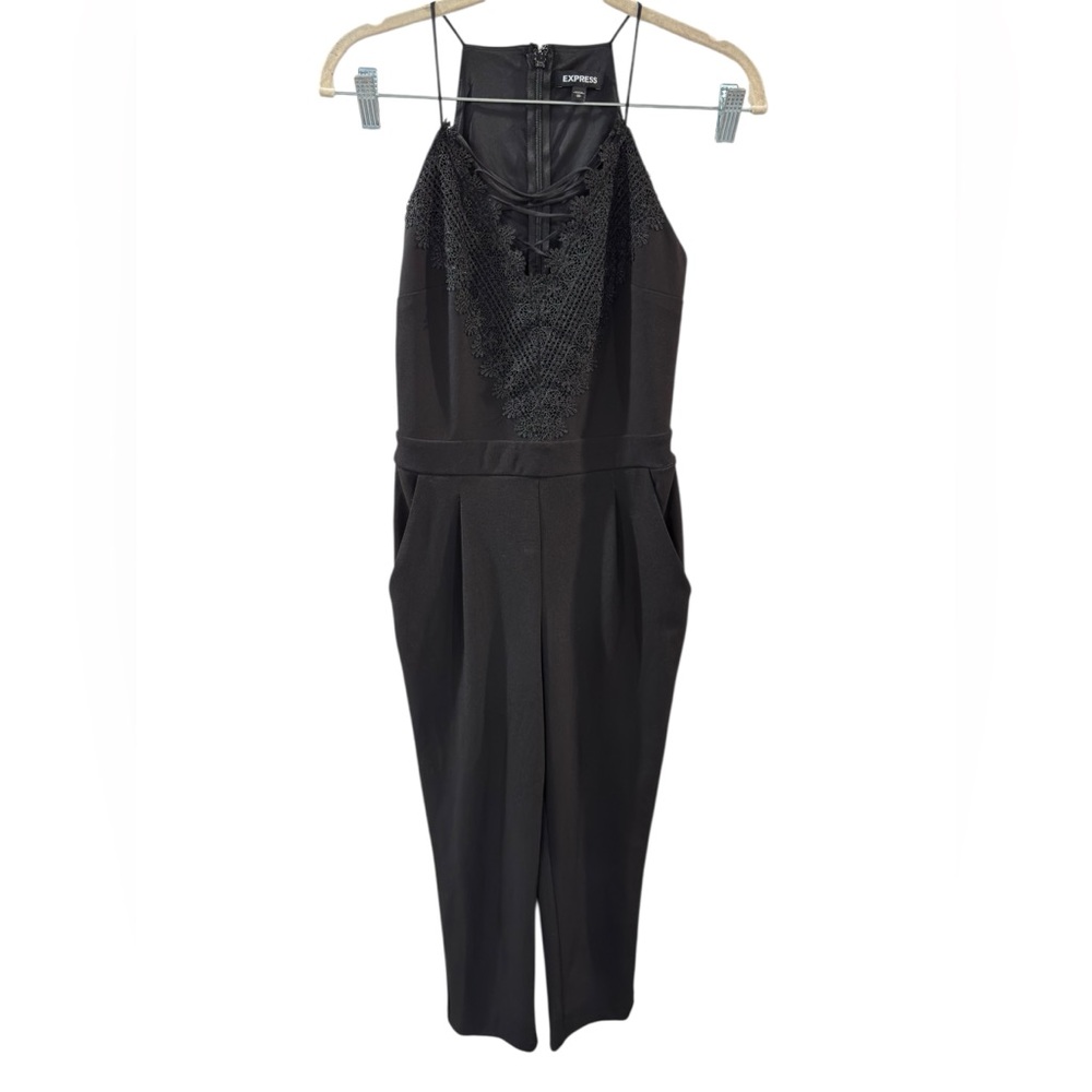 Express Black Halter Jumpsuit
